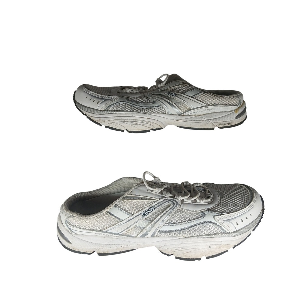 Tony Little Cheeks Enforce Incline Walking Shoes 7.5 White Silver Easy‎ Shapers